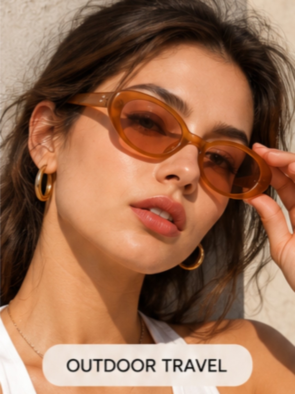 Women's Retro Oval Sunglasses - Amber - Picture 6 of 12